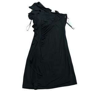 NWT Calvin Klein One-Shoulder Ruffles Size 8 Little Black Dress Cocktail Formal